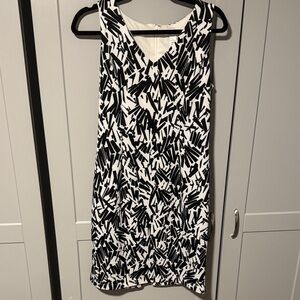 White House Black Market Abstract Black and White Mini Dress